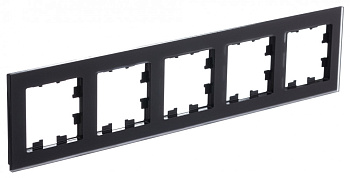 Рамка пятиместная AtlasDesign Nature SE матовое стекло черная во Владивостоке