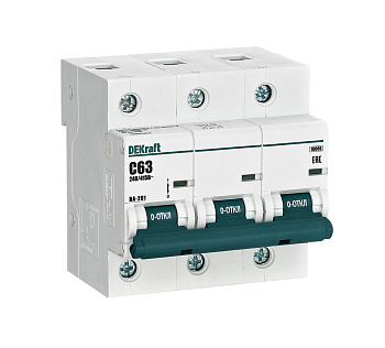 Автоматический выключатель DEKraft ВА-201 3Р 63А 10кА х-ка С во Владивостоке