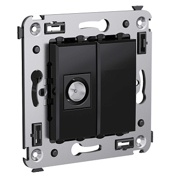 Розетка TV одиночная в стену, Avanti "Черный квадрат" DKC во Владивостоке