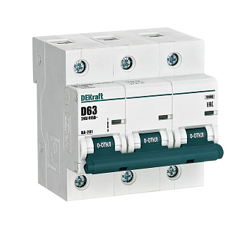 Автоматический выключатель DEKraft ВА-201 3Р 63А 10кА х-ка D во Владивостоке