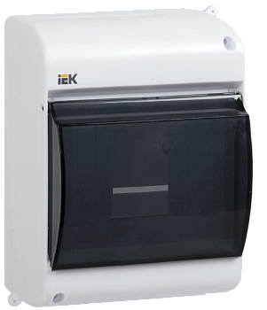 Щит навесной пластиковый КМПн 2/4, 4 модуля 146х104х83 IP30 IEK  – купить щиты пластиковые, металлические оптом и в розницу  Щит навесной пластиковый КМПн 2/4, 4 модуля 146х104х83 IP30 IEK во Владивостоке