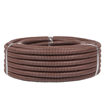 Труба гофрированная ПВХ с протяжкой d=20 мм (25 м) темное дерево Plast EKF во Владивостоке