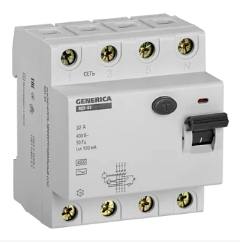 УЗО ВД1-63 4Р 32А 100мА GENERICA IEK во Владивостоке