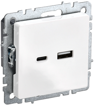 Розетка USB A+C 18Вт BRITE IEK белая во Владивостоке