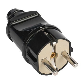 Вилка прямая с заземлением черный 16А 250В EKF PROxima во Владивостоке