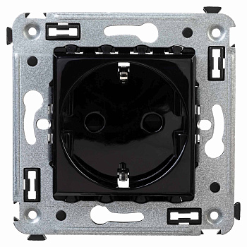 Розетка в стену, 2P+E, с з/ш, Avanti "Черный квадрат" DKC во Владивостоке