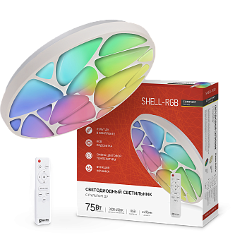 Светильник светодиодный COMFORT SHELL-RGB 75Вт 230В 3000-6500K 6000Лм 500x80мм с пультом ДУ IN HOME  – купить кабель и провод оптом и в розницу  Светильник светодиодный COMFORT SHELL-RGB 75Вт 230В 3000-6500K 6000Лм 500x80мм с пультом ДУ IN HOME во Владивостоке