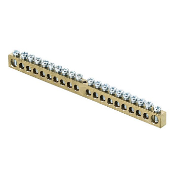 Шина PEN "ноль-земля" (6х9мм) 20 отверстий латунь крепеж по центру EKF PROxima во Владивостоке