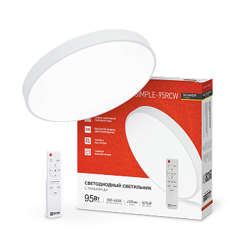 Светильник светодиодный SCANDY SIMPLE-95RCW 95Вт 230В 3000-6500K 7600Лм 500x50мм с пультом ДУ белый IN HOME  – купить кабель и провод оптом и в розницу  Светильник светодиодный SCANDY SIMPLE-95RCW 95Вт 230В 3000-6500K 7600Лм 500x50мм с пультом ДУ белый IN HOME во Владивостоке