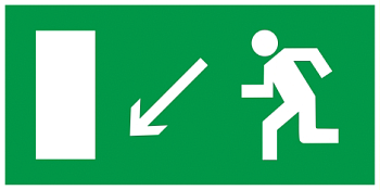 Самоклеящаяся этикетка: "Направление к эвакуационному выходу налево вниз" 200х100 мм IEK во Владивостоке