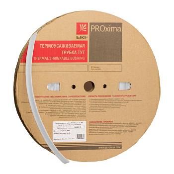 Термоусаживаемая трубка ТУТ нг 6/3 белая рулон 100м EKF PROxima во Владивостоке