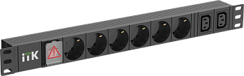 ITK PDU 6 розеток немецкий стандарт + 2 С13 LED 1U вход С14 алюминий во Владивостоке