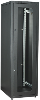 ITK Шкаф LINEA E 42U 600х800мм двери 2шт стеклянная передняя дверь задняя металлическая черный во Владивостоке