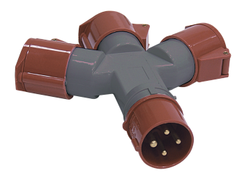 Адаптер трехлучевой TS1013-214 3Р+РЕ 16А 380В IP44 IEK во Владивостоке