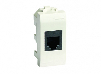 Розетка компьютерная RJ45 кат.5e экран., 8P8C, Brava, белая, 1мод DKC  – купить гофру, лоток и кабель-каналы оптом и в розницу  Розетка компьютерная RJ45 кат.5e экран., 8P8C, Brava, белая, 1мод DKC во Владивостоке