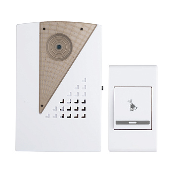 Звонок беспроводной на батарейках 004 (белый-серый 36 мелодий с индикатором 2х1,5В АA дистанция 80 м.) EKF Basic во Владивостоке