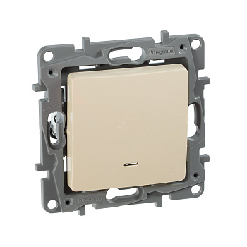 Выключатель одноклавишный ETIKA Legrand с подсветкой крем во Владивостоке
