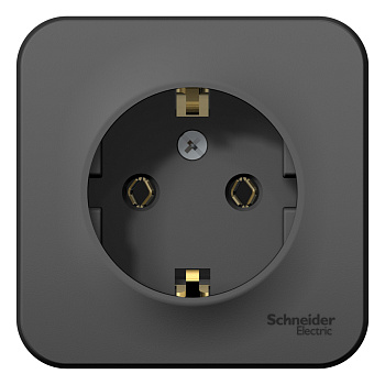 Розетка одинарная BLANCA SE накладная с заземлением с изоляционной пластиной антрацит во Владивостоке