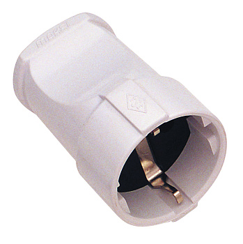 Штепсель MAKEL с заземлением белый во Владивостоке