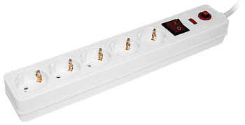 Сетевой фильтр СФ-05К с выключателем 5 мест 2P+PE/5метров 3х1мм2 IEK  – купить розетки, рамки, выключатели оптом и в розницу  Сетевой фильтр СФ-05К с выключателем 5 мест 2P+PE/5метров 3х1мм2 IEK во Владивостоке