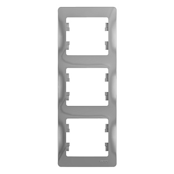 Рамка тройная вертикальная Glossa SE алюминий во Владивостоке