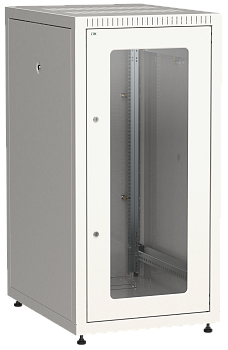 ITK Шкаф сетевой LINEA E 24U 600х600мм двери 2шт стеклянная передняя дверь задняя металлическая серый во Владивостоке