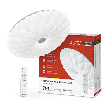 Светильник светодиодный COMFORT ASTRA 75Вт 230В 3000-6500K 6000Лм 500x100мм с пультом ДУ IN HOME во Владивостоке