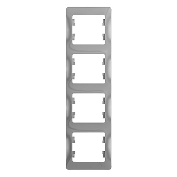 Рамка четырехместная вертикальная Glossa SE алюминий во Владивостоке