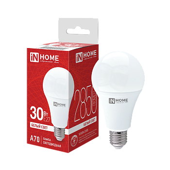 Лампа светодиодная LED-A70-VC 30Вт 230В Е27 4000К 2850Лм IN HOME  – купить лампы всех видов оптом и в розницу  Лампа светодиодная LED-A70-VC 30Вт 230В Е27 4000К 2850Лм IN HOME во Владивостоке