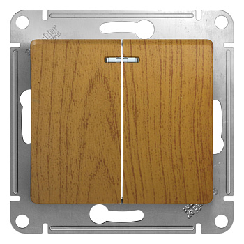 Выключатель 2кл с подсветкой Glossa дуб во Владивостоке