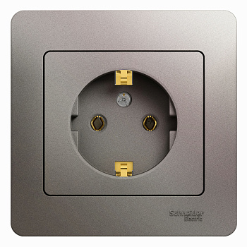 Розетка одинарная Glossa SE платина в сборе во Владивостоке