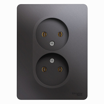 Розетка двойная Glossa SE графит в сборе во Владивостоке
