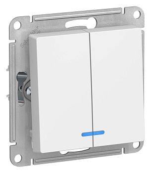 Выключатель двухклавишный AtlasDesign SE с подсветкой лотос во Владивостоке