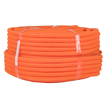 Труба гофрированная ПНД с протяжкой d=20 мм (100 м) тяжелая оранжевая Plast EKF во Владивостоке