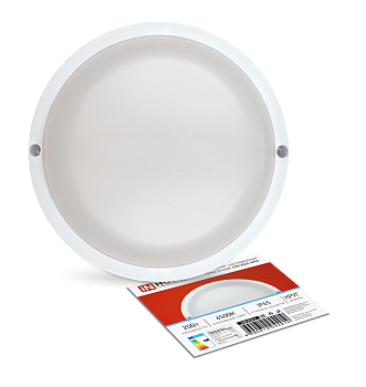 Светильник светодиодный герметичный СПП 2065-КРУГ 20Вт 6500К 1800Лм IP65 155мм IN HOME во Владивостоке