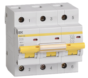 Автоматический выключатель ВА47-100 3Р 20А 10кА х-ка D IEK во Владивостоке