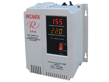 Стабилизатор напряжения однофазный цифровой настенный ACH-1500Н/1-Ц Lux Ресанта  – купить стабилизаторы трехфазные, однофазные, трансформаторы оптом и в розницу  Стабилизатор напряжения однофазный цифровой настенный ACH-1500Н/1-Ц Lux Ресанта в Владивостоке