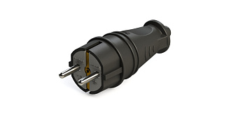 Вилка (Каучук) прямая 2К+3 MultiSet IP44 черная во Владивостоке