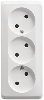 Розетка тройная ЭТЮД SE накладная белая во Владивостоке