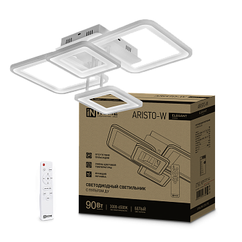 Светильник светодиодный ELEGANT ARISTO-W 90Вт 230В 3000-6500K 7000Лм 535х370х150мм пульт ДУ белый IN HOME  – купить кабель и провод оптом и в розницу  Светильник светодиодный ELEGANT ARISTO-W 90Вт 230В 3000-6500K 7000Лм 535х370х150мм пульт ДУ белый IN HOME во Владивостоке