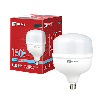 Лампа светодиодная LED-HP-PRO 150Вт 230В E27 с адаптером Е40 6500К 14250Лм IN HOME  – купить лампы всех видов оптом и в розницу  Лампа светодиодная LED-HP-PRO 150Вт 230В E27 с адаптером Е40 6500К 14250Лм IN HOME во Владивостоке