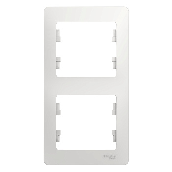 Рамка двойная Glossa SE вертикальная белая во Владивостоке