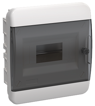 TEKFOR Корпус пластиковый ЩРВ-П-8 IP41 черная прозрачная дверь IEK  – купить щиты пластиковые, металлические оптом и в розницу  TEKFOR Корпус пластиковый ЩРВ-П-8 IP41 черная прозрачная дверь IEK во Владивостоке