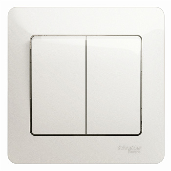 Выключатель двухклавишный Glossa SE перламутр в сборе во Владивостоке