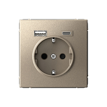 ARTGALLERY РОЗЕТКА 16А с 2 USB A+C, 5В/2,4А/3,0А, 2х5В/1,5А, механизм, ШАМПАНЬ во Владивостоке