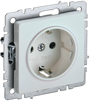 Розетка одинарная с з/к со шторками 16А BRITE IEK жемчуг во Владивостоке