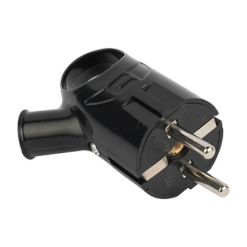 Вилка с кольцом з/к 16А 250В EKF PROxima черная во Владивостоке