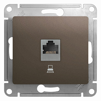 Розетка компьютерная Glossa SE шоколад во Владивостоке