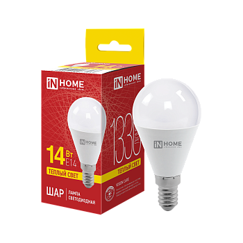 Лампа светодиодная LED-ШАР-VC 14Вт 230В E14 3000K 1330Лм IN HOME во Владивостоке
