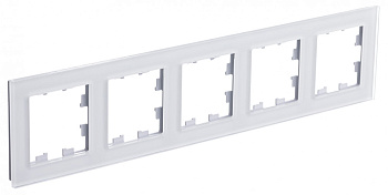 Рамка пятиместная AtlasDesign Nature SE стекло белая во Владивостоке